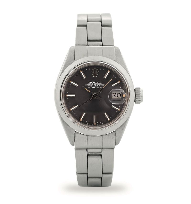 Rolex : Oyster Perpetual Date Lady ref 6916 steel, anthracite dial, circa 1974  - Auction Wristwatches - Cambi Casa d'Aste