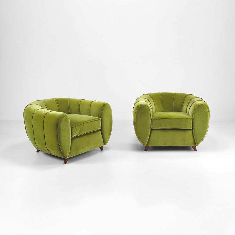 Guglielmo Ulrich : Two armchairs.  - Auction Fine Design - Cambi Casa d'Aste
