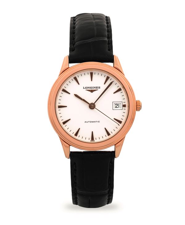 Longines - Flagship 18k rose gold, white dial with date window at 3 o'clock, circa 2021