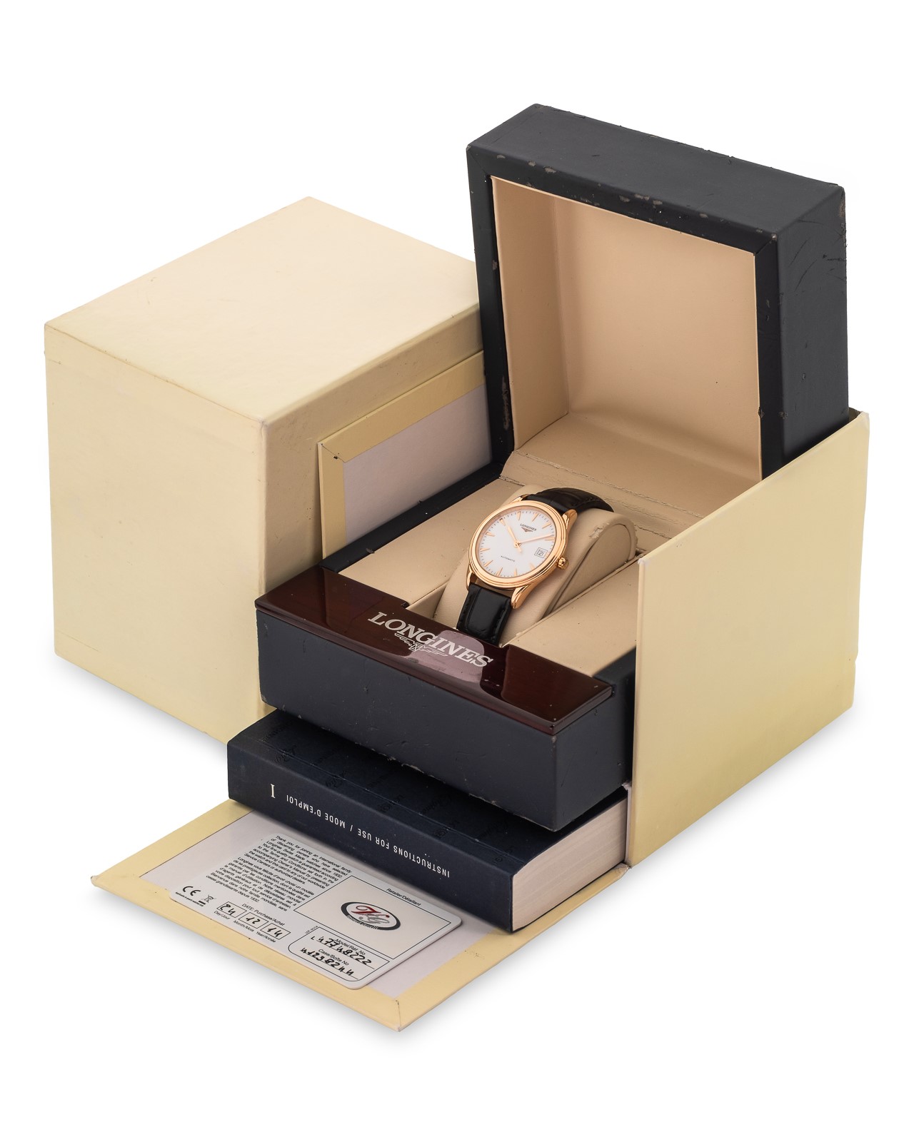 Longines - Flagship in oro rosa 18k con quadrante bianco e datario