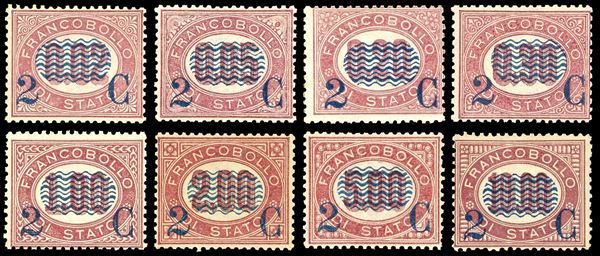REGNO D'ITALIA 1878 - Servizio soprastampati, serie completa (29/36)