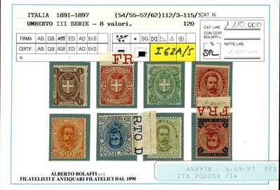 Regno D'italia 1879/97 - Piccolo Insieme di Esemplari del Periodo (38,39,43,44,59/64,65/67)