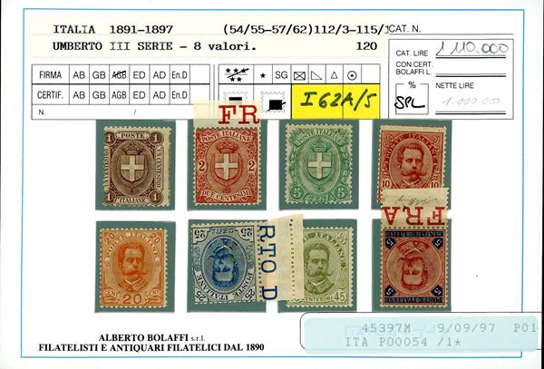 REGNO D'ITALIA 1879/97 - Piccolo insieme di esemplari del periodo (38,39,43,44,59/64,65/67)