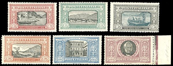 REGNO D'ITALIA 1923 - Manzoni, serie completa (151/156)