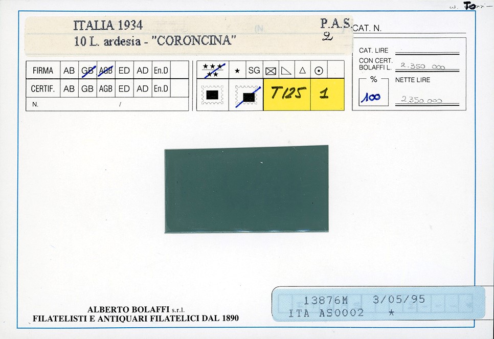 Regno D'italia - Servizio Aereo 1934 - 10 Lire Coroncina (2)