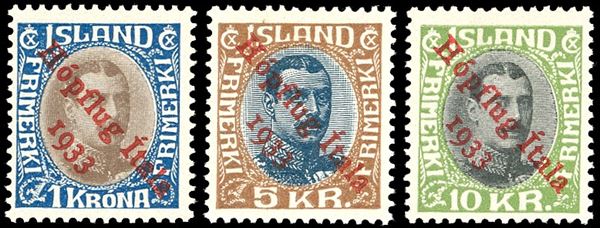 ISLANDA POSTA AEREA 1933 - Crociera Nord Atlantica di Balbo, serie completa (A12/A19)