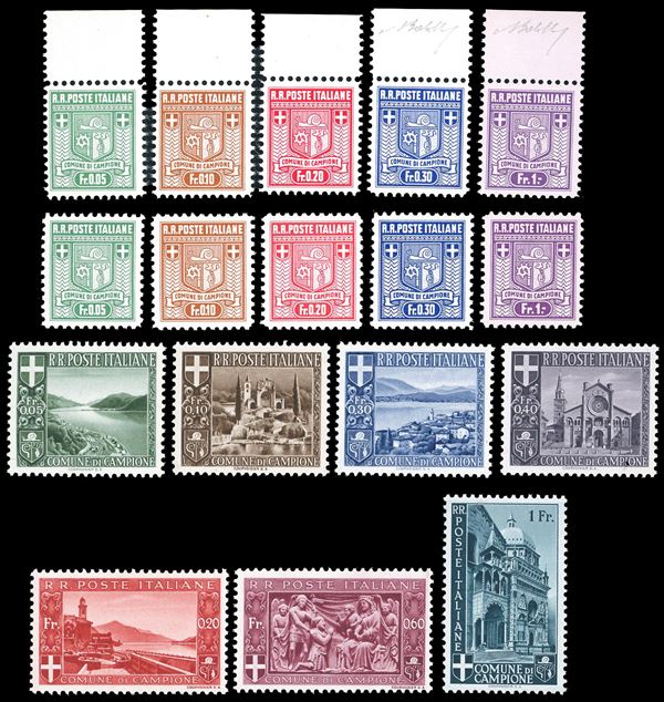 EMISSIONI AUTONOME - CAMPIONE D'ITALIA 1944 - Le tre emissioni  (1/5,1a/5a,6/12)