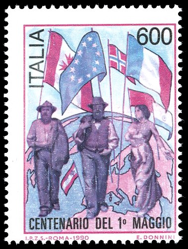 Repubblica Italiana 1990 - 600 Lire i Maggio Rosso, Francobollo Naturale (bolaffi 2051b € 2.400)