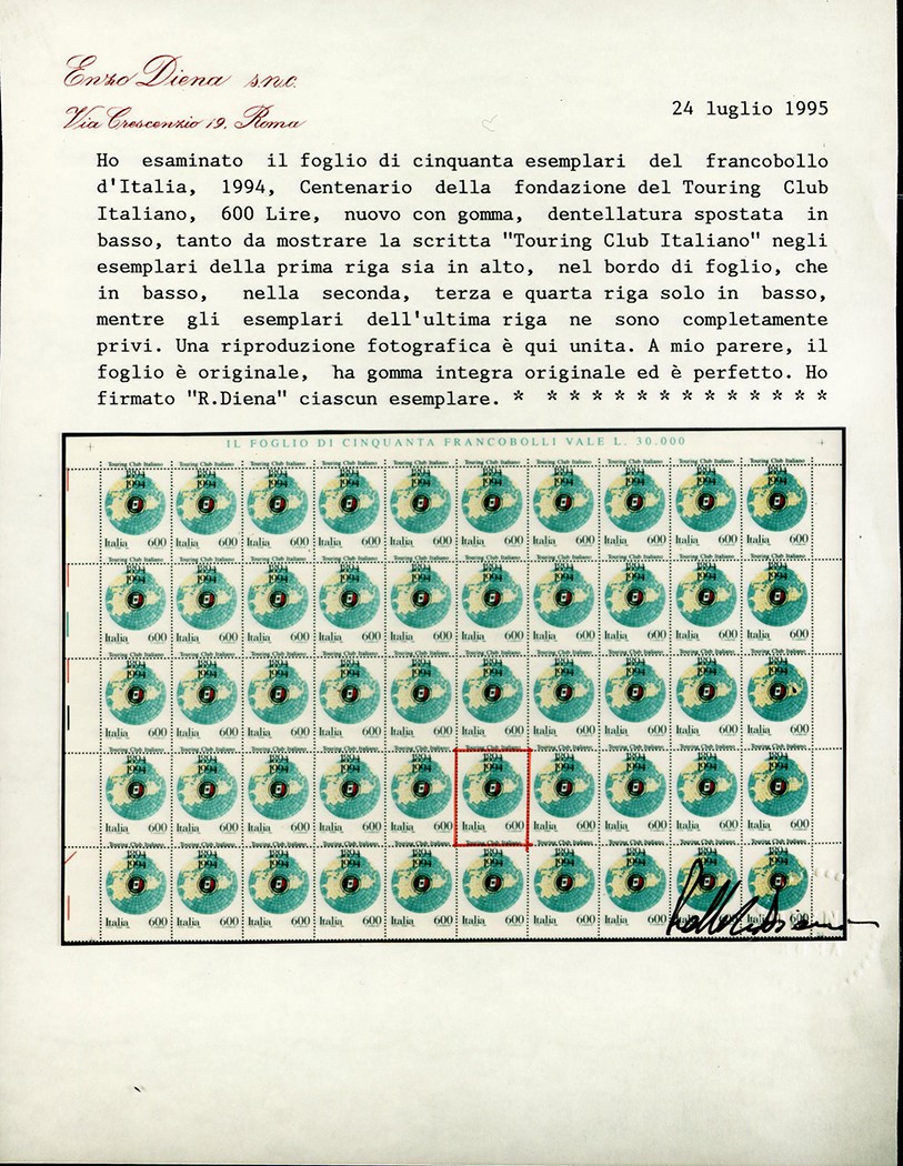 Repubblica Italiana 1994 - 600 Lire Touring