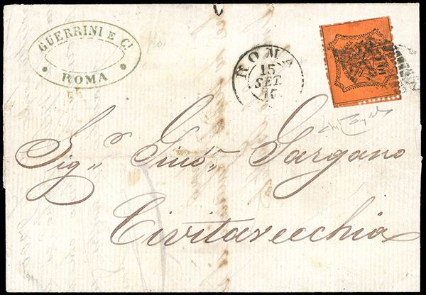 PONTIFICIO - PRESA SU ROMA 1870 - 10 cent. arancio vermiglio (25)
