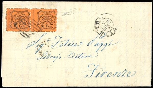 PONTIFICIO - PRESA DI ROMA 1870 - 10 cent. arancio vermiglio (26)