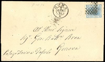 Pontificio - Presa di Roma 1870 - 20 Cent. Azzurro