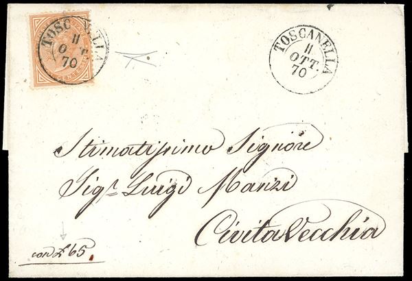 PONTIFICIO - PRESA DI ROMA 1870 - 10 cent. De La Rue