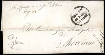 Romagne - Governo Provvisorio 1859 - Lettera Trasportata Privatamente da S.giovanni in Marignano ...