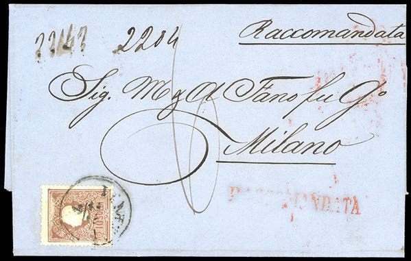 LOMBARDO VENETO 1861 - 10 soldi bruno, II tipo (31)