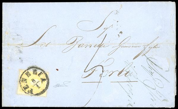 ROMAGNE - GOVERNO PROVVISORIO INCOMING MAIL LOMBARDO VENETO 1860 - 2 soldi giallo, II tipo (28)