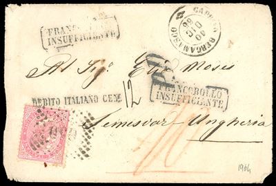 Regno D'italia 1866 - 40 Cent. De la Rue, Tiratura di Torino (t20)