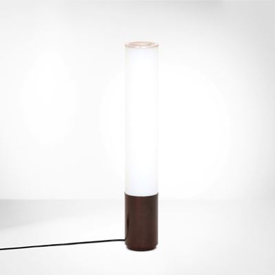 Vaso porta fiori luminoso mod. 2483/1, vetro satinato opalino e metallo