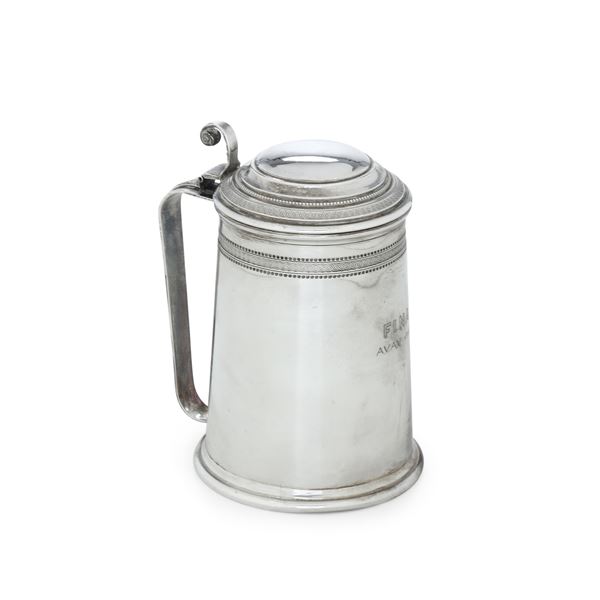 Tankard. Argenteria italiana del XX secolo, argentiere peruggia & C., Alessandria