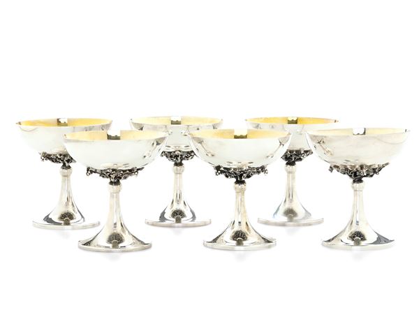 Sei coppe. Argenteria milanese del XX secolo. Argentiere FIAM