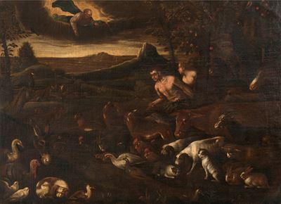 Scuola del XVII Secolo Adamo ed Eva Nell'eden