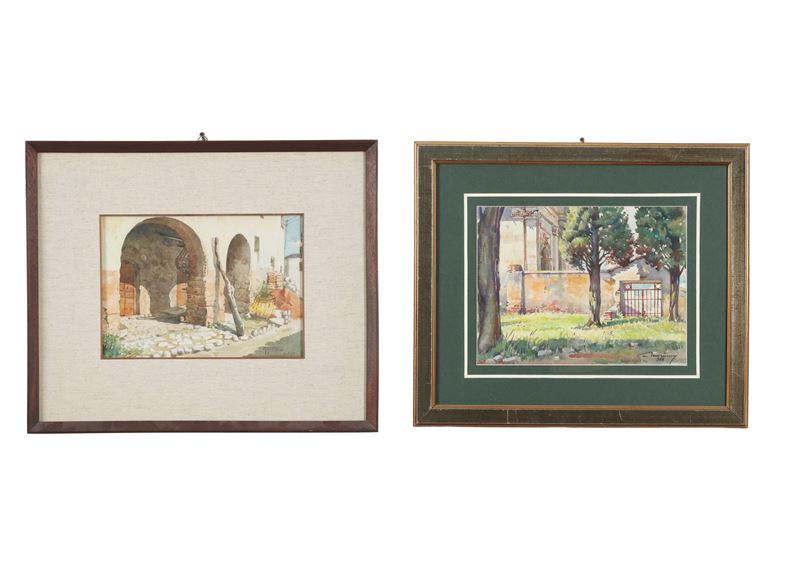 Angelo Marinucci : Scorci di paesaggi  - Asta Dipinti del XIX-XX Secolo - Cambi Casa d'Aste