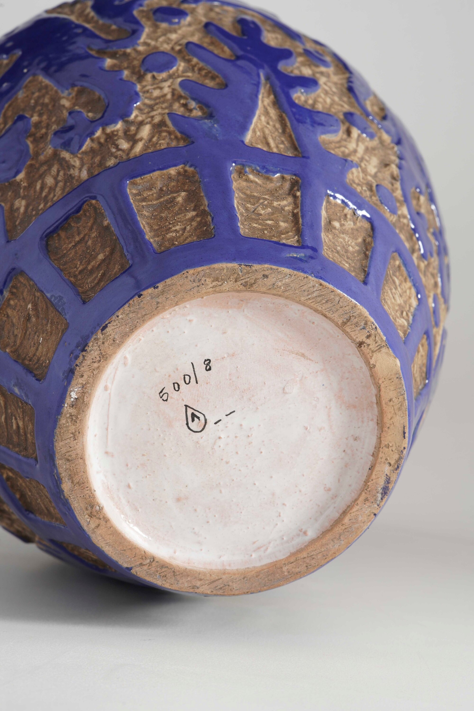 Italia, Vaso in terracotta smaltata (marchio “500/8”)