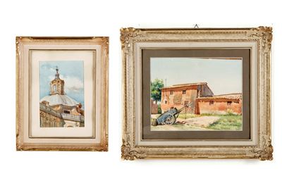 Cupola romana - Agro Pontino, due acquerelli