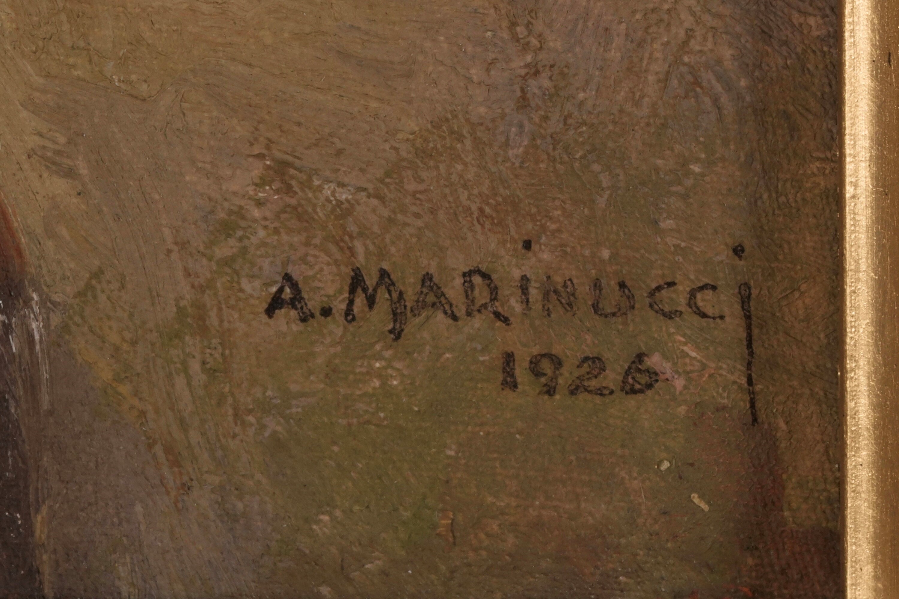Angelo Marinucci - Ritratto maschile, olio su tavola