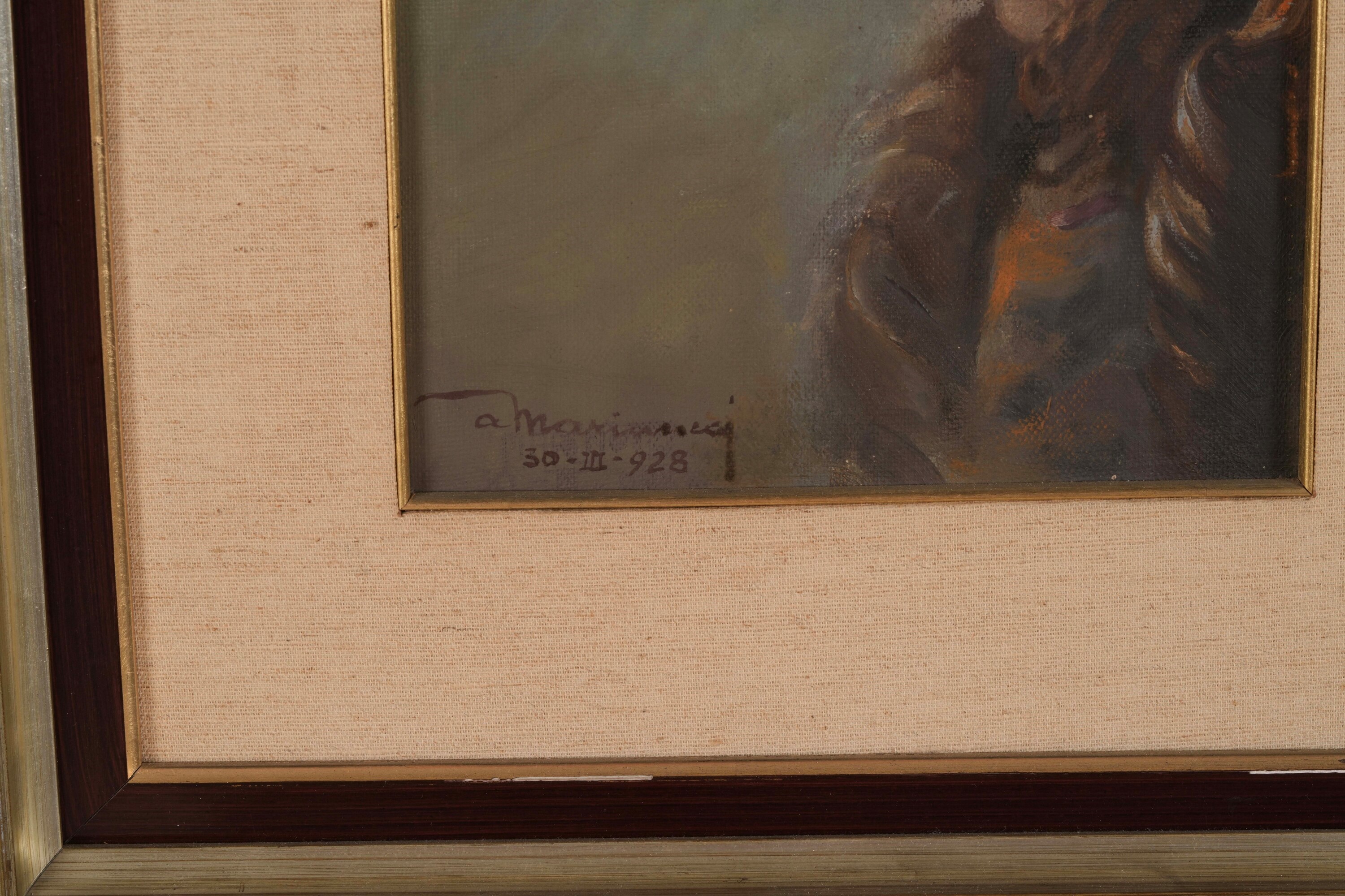 Angelo Marinucci - Ritratto femminile, olio su tela