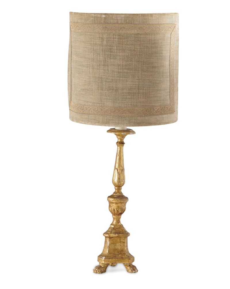 Torciera in legno intagliato e dorato. XIX secolo  - Auction Antiques - Cambi Casa d'Aste