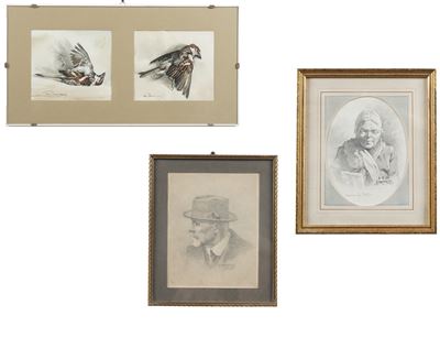 Lotto di disegni (cm 15x20, 21x18, 15x19)