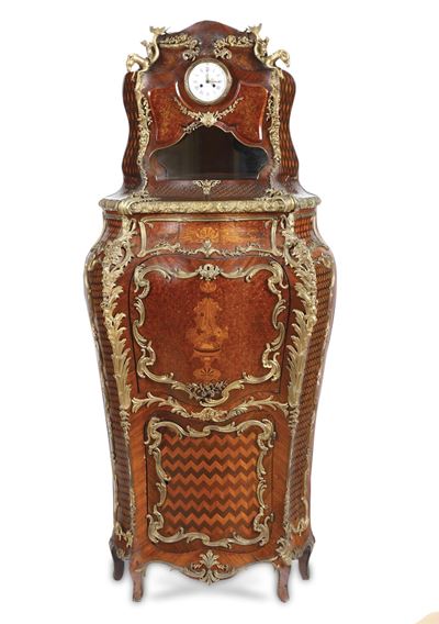 Secretaire Napoleone III con Orologio. Francia, XIX Secolo