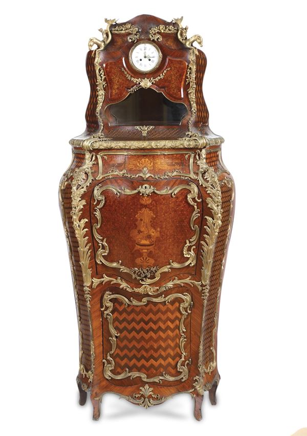 Secretaire Napoleone III con orologio. Francia, XIX secolo