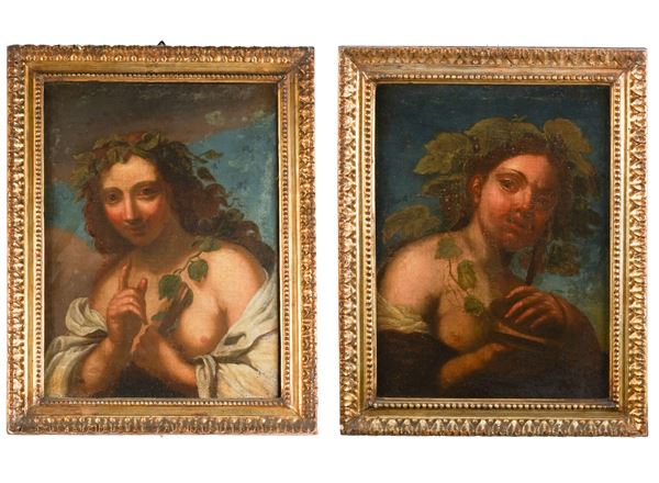 Scuola del XVII-XVIII secolo Figure di baccanti