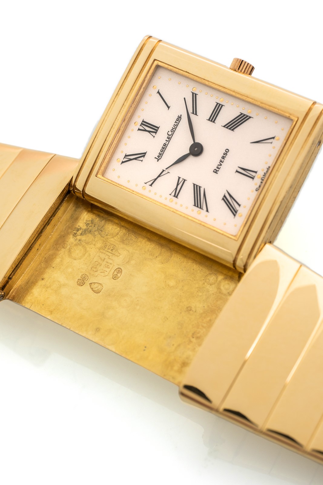 Jaeger-lecoultre - Reverso - Orologio in oro giallo 18k con bracciale integrato, quadrante bianco...