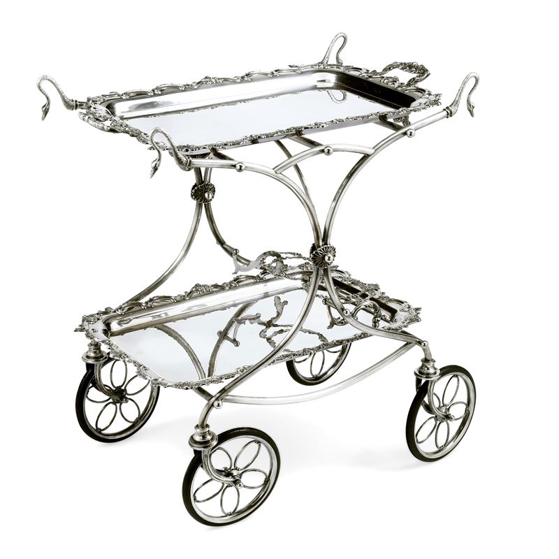 Argenteria veneta del XX-XXI secolo. Argentiere fratelli Callegaro, Padova Importante carrello portavivande  - Asta Argenti da Collezione | XX secolo - II - Cambi Casa d'Aste