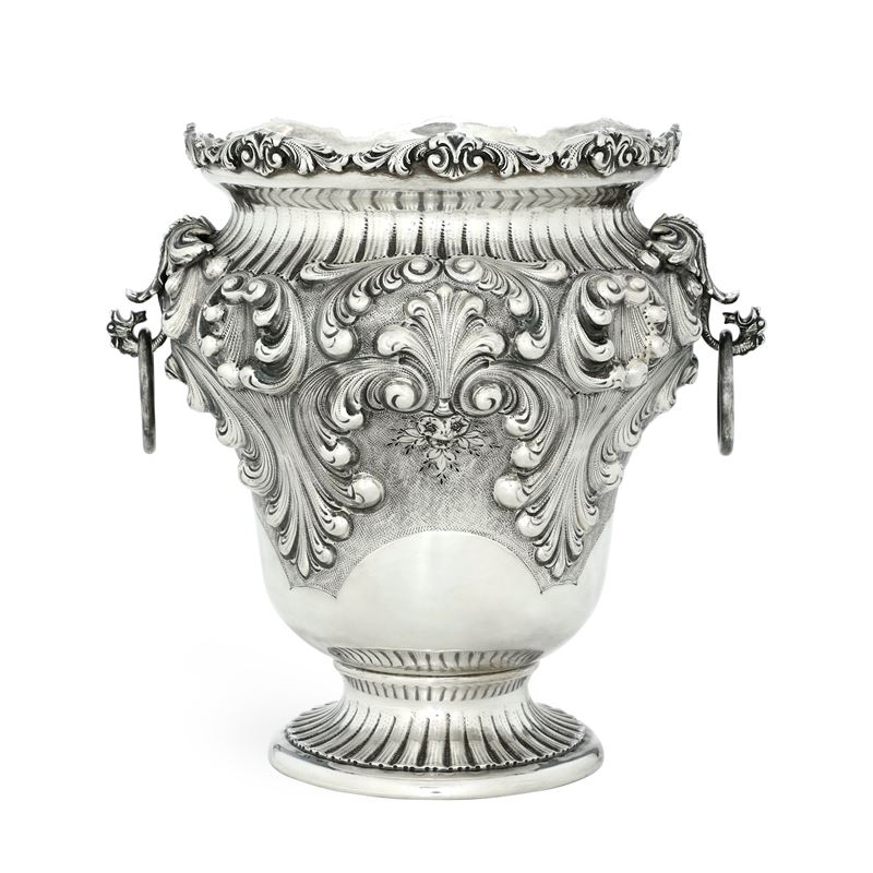 Argenteria artistica italiana del XX secolo. Argentiere Goretta per gioielleria Fasoli, Brescia Secchiello porta champagne  - Auction Collectors' Silvers | 20th Century - II - Cambi Casa d'Aste