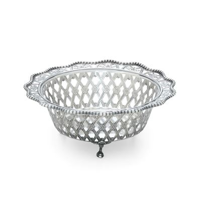 Fabbrica Argenteria Fiorentina di Bartolini Bartolozzi & C., Cestino traforato in argento 925 (Ar...