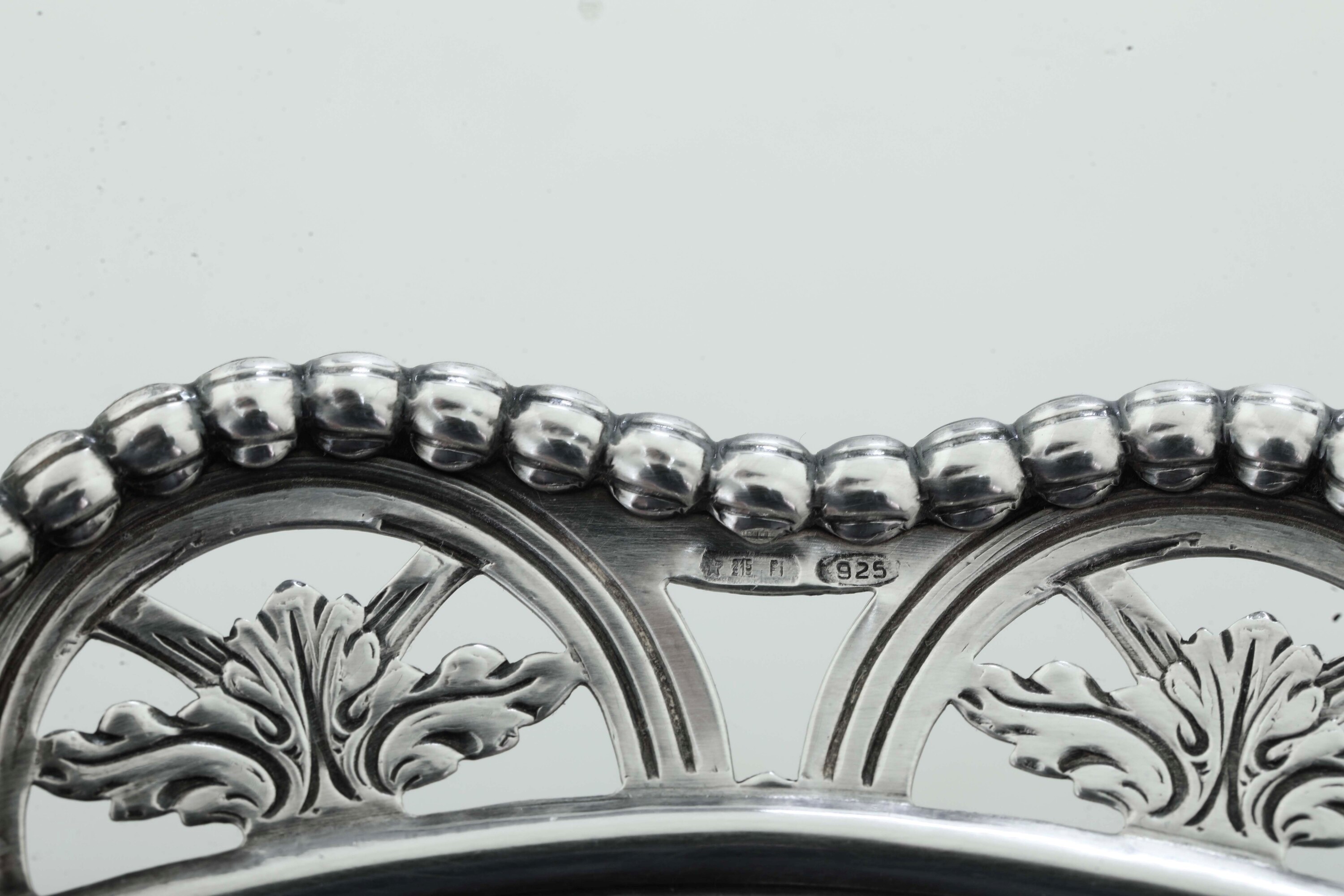 Fabbrica Argenteria Fiorentina di Bartolini Bartolozzi & C., Cestino traforato in argento 925 (Ar...