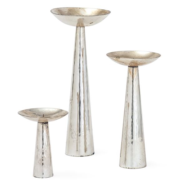 Argentiere Arrigo Finzi Milano XX secolo Tre candelieri