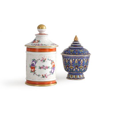 Due scatole in porcellana con marchio 'Limoges France', XX secolo