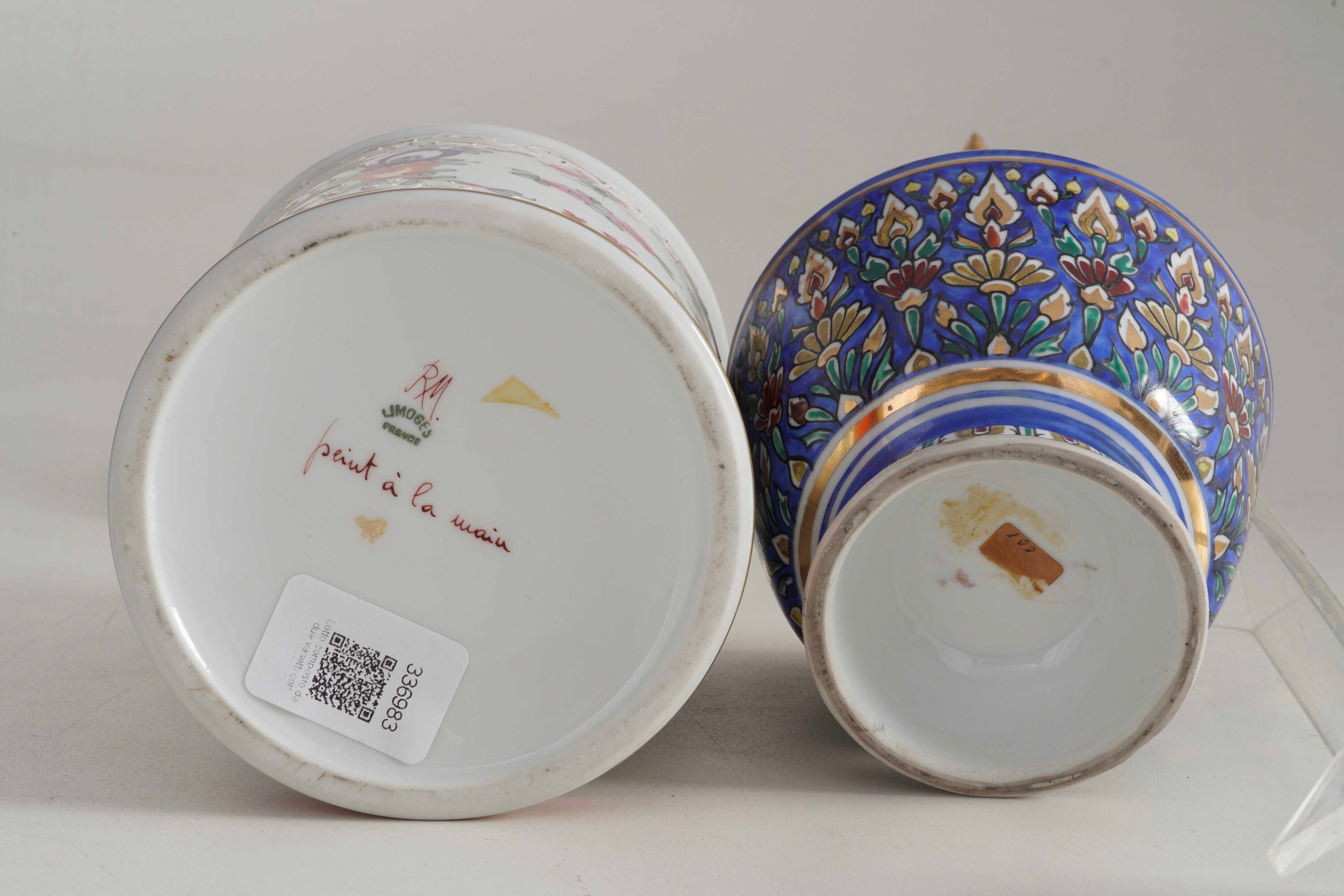 Due scatole in porcellana con marchio 'Limoges France', XX secolo