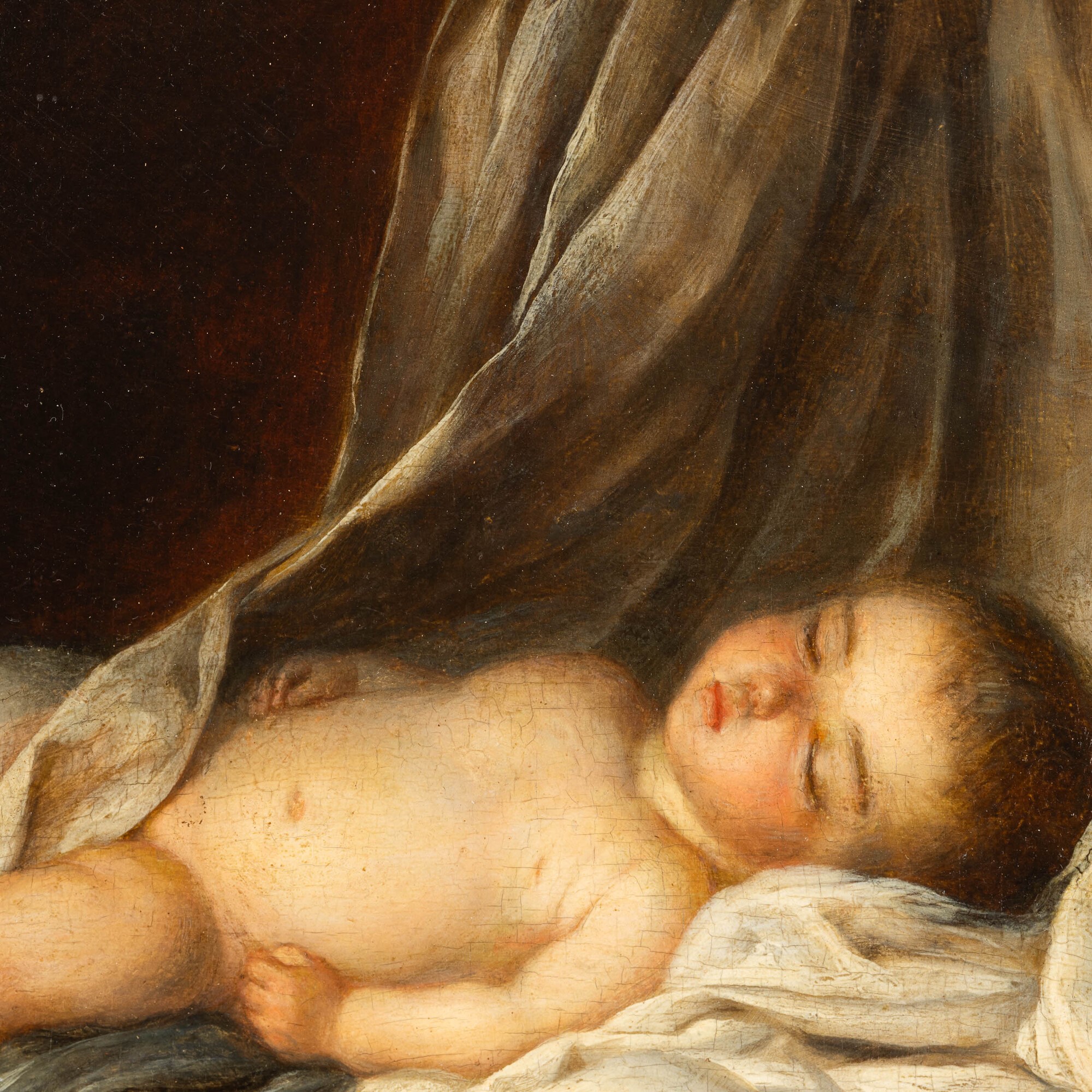 Scuola Francese Fine del XVIII Secolo Bambino Addormentato