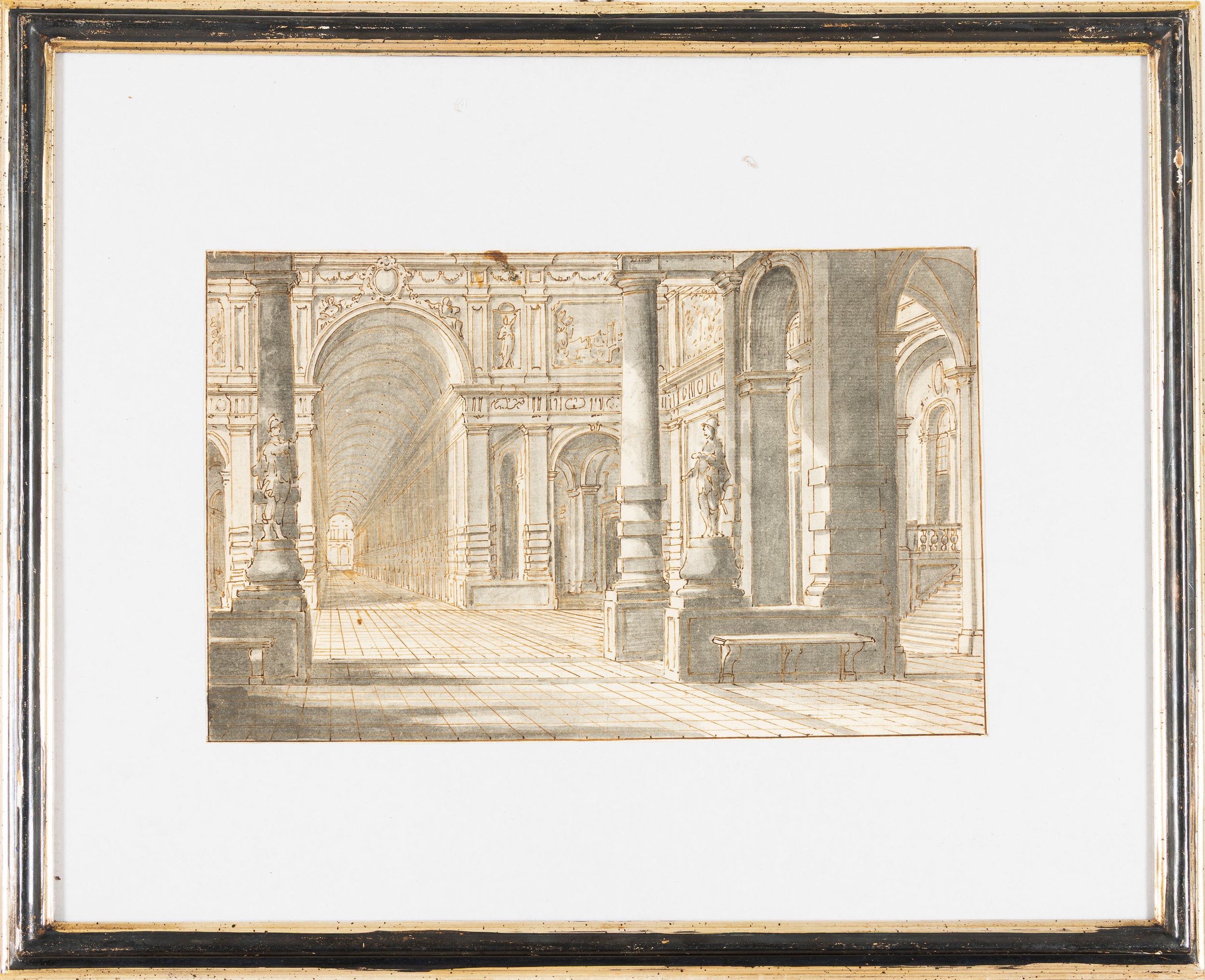 Scuola del XVIII Secolo Capriccio con Porticato
