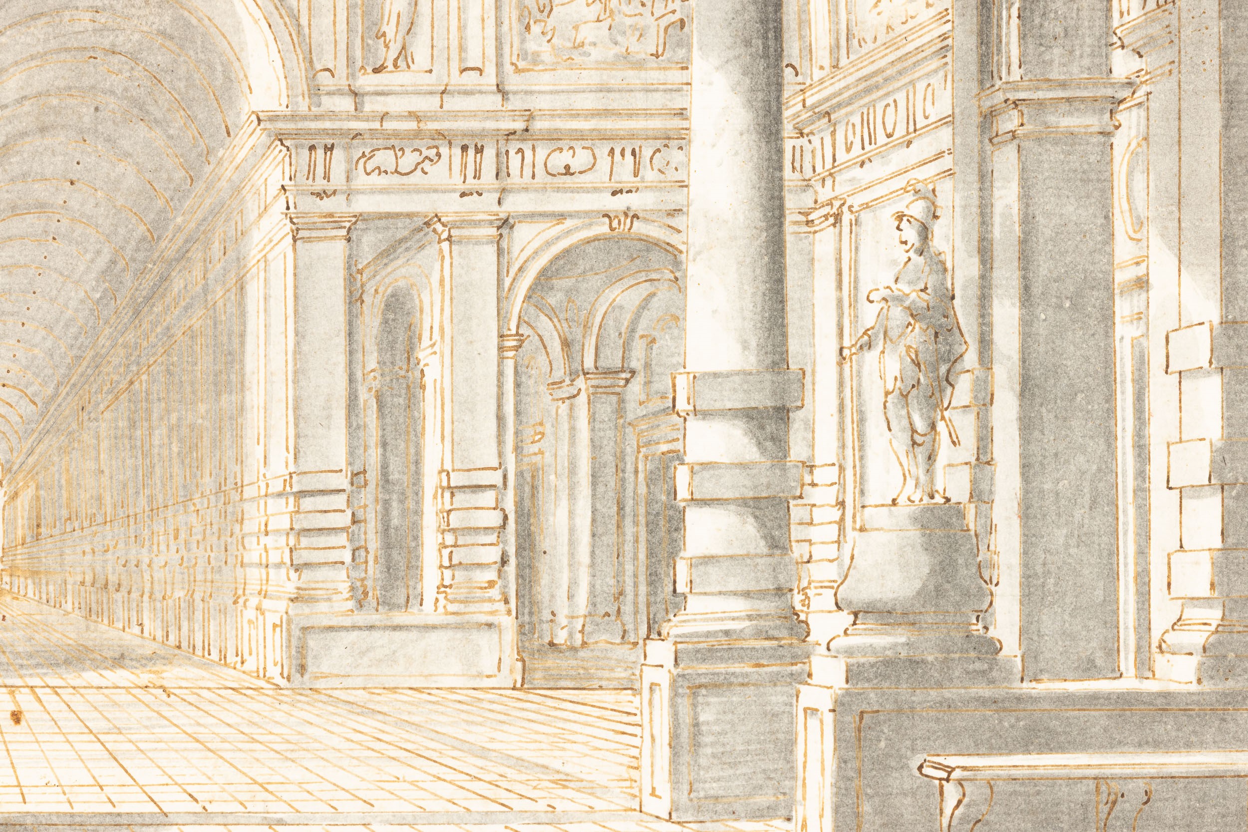 Scuola del XVIII Secolo Capriccio con Porticato