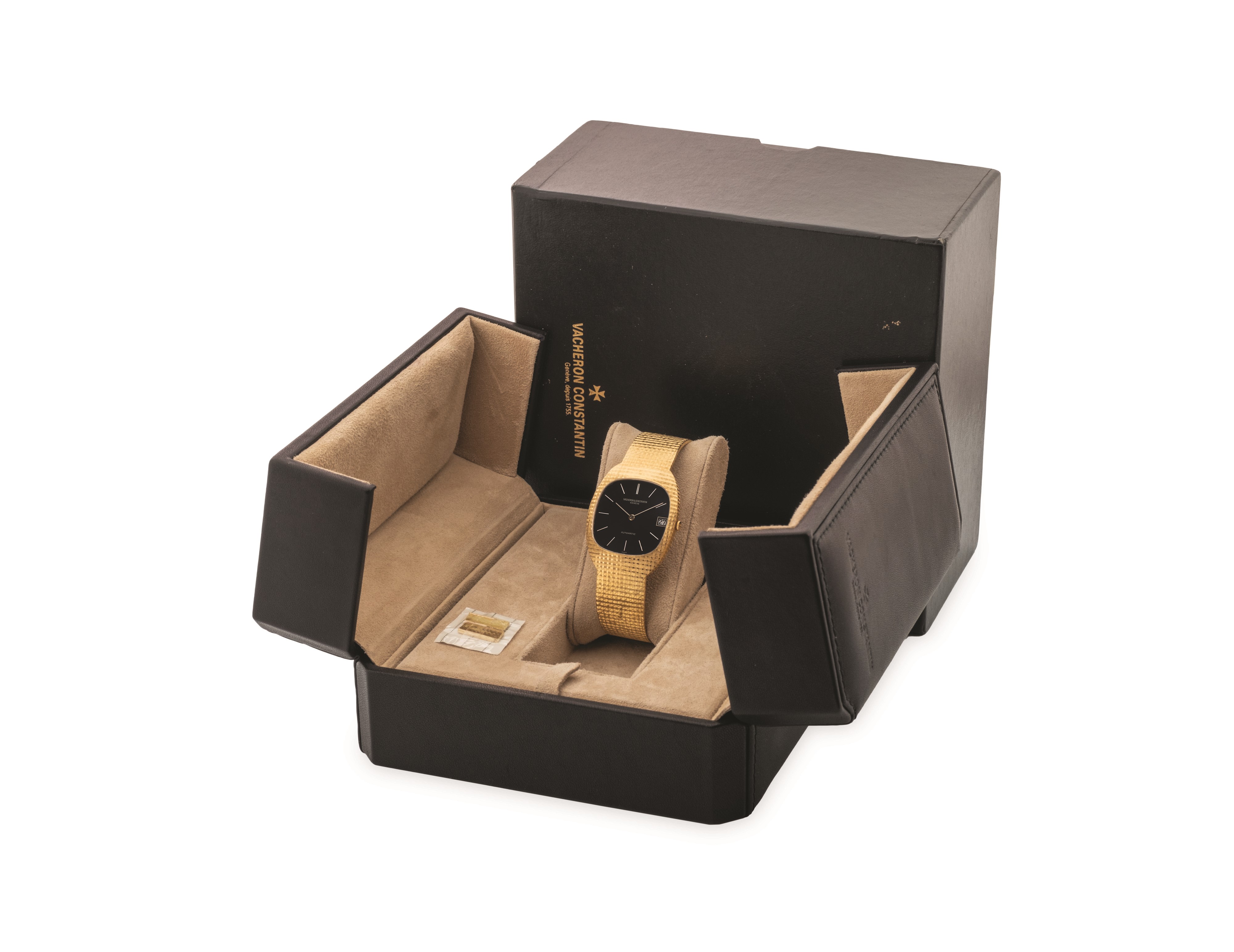 Vacheron & Constantin - Tonneau ref 2034 Q in oro giallo 18k con bracciale lavorato integrato e q...