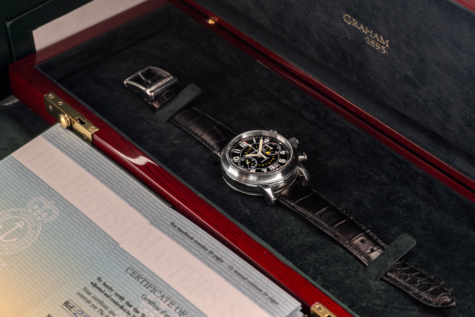 Graham - Silverstone Chrono ref 2551, acciaio, quadrante nero, circa 2000