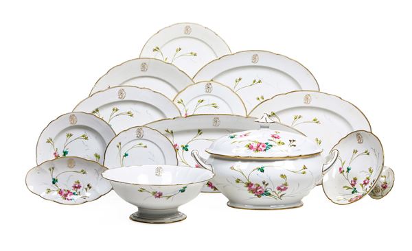 Antico servizio da tavola con monogramma “ED” Doccia, Manifattura Ginori, verso la fine del XIX secolo