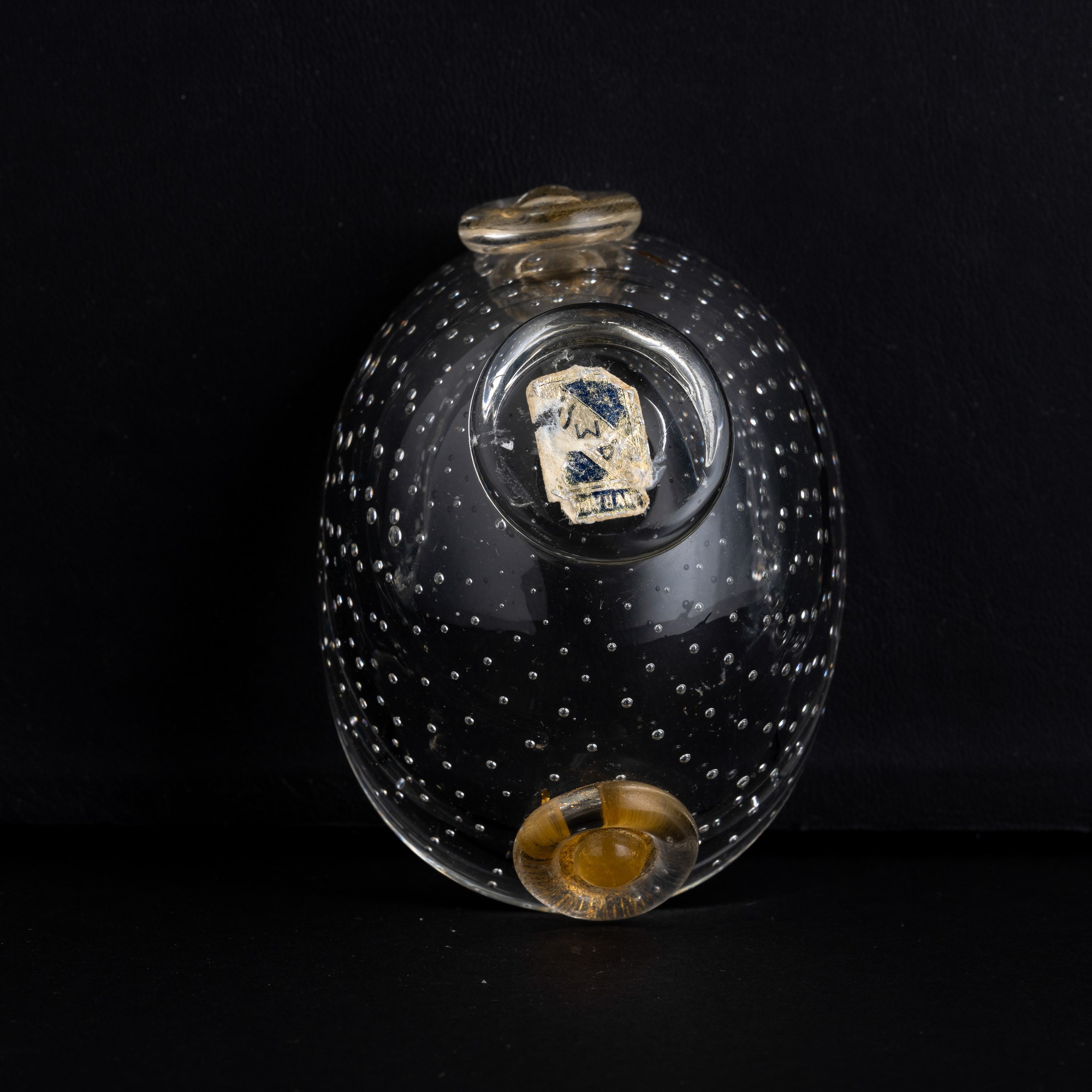 Vamsa, Coppa su piede in vetro a bollicine sommerse, circa 1950